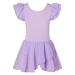 Lovefairy Gymnastics Leotards for Girls Ruffle Sleeve Ballet Dance Dress with Sparkly Tutu Skirt 3-11 Years 4-5T Purple