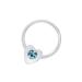 Nail Piercing Heart Silver With Stone Turquoise - 925 Sterling Silver - Nailart Finger Foot