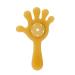 Baby Handle Finger Shaped Teether Hand Clappers Shaking Chew Teether Safe Food Grade Silicone Material Baby Teether (Yellow)