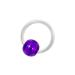 ND24 NailDesign nail piercing creole silver with ball purple - 925 Sterling Silver - nail art finger foot silver ball - purple