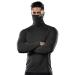 DRSKIN Men 2 or 1 Pack Turtleneck Compression Shirt Top MASK Shirts Sports Long Sleeve Sports Baselayer Running Quick Dry X-Large Turtleneck Sb01