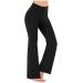 VEZAD Women's Boot-Cut Yoga Pants Tummy Control Workout Non See-Through Bootleg Yoga Pants A-black Large