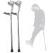 Forearm Crutches (2 Units Open Cuff) Folding Crutches for Travel Ergonomic Adjustable Lightweight Walking Crutches for The Adults/Young/Elder (Color : Black) Prosperous Silver