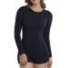 +MD Womens Compression Slimming Shirts and Undershirts for Tummy Waist and Bust Long Sleeves Thermal Underwear Round Neck Black Medium