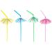 WRB Colourful Umbrella Drinking Straws 72 Premium Parasol Bendable Party Straws Tropical Hawaiian Beach Cocktail