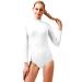 Javly Ballet Leotards for Women Black Long Sleeve Leotard for Women Dance XX-Large White