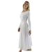 Danzcue Womens Praise Loose Fit Full Length Long Sleeve Dance Dress Large White