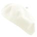 Women's French Beret Hat Solid Color Plain Wool Classic Traditional Artist Cap White