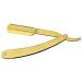 Premium Made in Dubai Straight Edge Barber Folding Shaving Razor - Matte Golden Stainless Steel - Buy Online on GoSupps.com