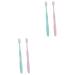 Minkissy 4 pieces nylon toothbrush toothbrush natural toothbrush hand toothbrush toothbrush with soft bristle couple toothbrushes toothbrushes micro-training toothbrush portable captive