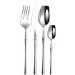 Silverware Set Matte White Gold Cutlery Set Stainless Steel Dinnerware Set Kitchen Knife Fork Spoon Tea Spoon Restaurant Western Tableware Set (Color : Bright Silver 4pcs)
