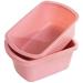 Pack of 2 Portable Rectangular Plastic Wash Basin, 6 Quarts with Graduations - Rose - Buy Online on GoSupps.com