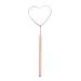 Stainless Steel Heart Shaped Lash Mirror with Long Handle Eyelash Extensions Mirror Professional Tool  Pink