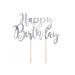 Schnooridoo Cake Topper Cake Decorating Cake Decoration Wedding Birthday (Happy Birthday silver)