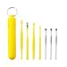7Pcs/set Ear Cleaner Ear Wax Remover Spoon Spring Curette Ear Wax Picker Earwax Remover Stainless Steel Earwax Removal Tool - (Color: Yellow)