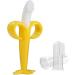 Banana Toothbrush Baby Toothbrush, Silicone Infant Training Finger Toothbrushes Babies Teething Toys (1 Teether and 2 Finger Toothbrushes) 3 PACK