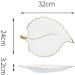 Fruit Dish Gold Plating Ceramic Plate Set Fashion Maple Leaf Design Jewelry Tray Tableware Accessories Dim Sum Fruit Plate Kitchen Dining Dish White L - Buy Online on GoSupps.com