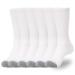 WANDER Men's Cushion Crew Socks 3-6 Pairs Athletic Running 6-8/8-13/12-15 Socks Men Cotton Sport Wicking Work A Crew Socks:6 Pairs White 6-8