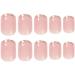French Tip Press on Nails - Short Round Press On Nails with Nail Tips Golden Glitter edged Nake color Fake Nails press on nails Acrylic False Nails Cute Artificial Nails - Buy Online on GoSupps.com