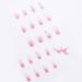 Ombre Pink Press on Nails with Rhinestone Gradient - 24Pcs Super Long Square Coffin False Nails for Women and Girls - Buy Online on GoSupps.com