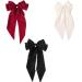 Elegant Satin Hair Bows Clips for Women - Chic Large Bow Barrette Slides with Long Tail - Ideal Hair Accessories for Girls Metal Clips for Secure Hold Perfect for Daily Outfits