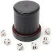 Luck Lab Black Leather Dice Cup with Lid & 6 Pearl Dice - Red Velvet Interior - Perfect for Board Games - Buy Online on GoSupps.com