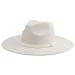 Pro Celia Big Wide Brim Fedora Hat for Women Large Felt Panama Rancher Hat Stripe-ivory