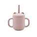 Phil & Kids Babies Toddler Cup  Baby Cup  100% Silicone Training Sippy Cup with Straw  Baby Led Weaning Supplies 4.3 Fl. Oz Pink