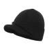 Home Prefer Men's Winter Beanie Hat with Brim Warm Double Knit Cuff Beanie Cap Black