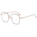 Fuqinqingoz oversized square reading glasses large clear view blue light blocking computer reader flat light mirror glasses (color: C5 size: +100) +100 C5