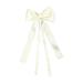 Double Layer Ribbon Bow Hair Clip Women Korean Bowknot Long Ponytail Clip Sweet Girls Hairpin Barrettes Headwear Gift Beige