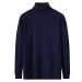 Mens Pullover Sweater, Men's Basic Turtleneck Pullover Long Sleeve Roll Neck Sweater Slim Fit Shirts Tops Navy Large