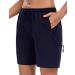 LXNMGO Women's 7" Hiking Shorts Quick Dry Lightweight Cargo Pockets Outdoor Summer Golf Athletic Shorts for Women Navy Blue X-Large