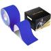 Deilin Kinesiology Tape 19.7ft Uncut Per Roll Elastic Therapeutic Sports Tapes for Knee Shoulder and Elbow Waterproof Athletic Physio Muscles Strips Breathable Latex Free 1 Roll Dark Blue