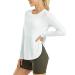 G4Free Women's UPF 50+ UV Shirts Long Sleeve Workout Sun Shirt Outdoor Gym Hiking Tops Quick Dry Lightweight Loose Medium 1# White