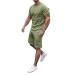 DAZLOR Mens Two Piece Summer Outfits Fashion Casual Crew Neck Muscle Short Sleeve Tee Shirts and Sport Shorts Set Tracksuits A-green 5X-Large