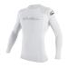 O'Neill Youth Basic Skins UPF 50+ Long Sleeve Rash Guard 8 White