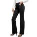 Women's Yoga Dress Pants Bootcut Stretchy Work Slacks Office Business Casual Golf Pant with 4 Pockets 31"Inseam Large Black