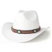 Lisianthus Women's Western Cowboy & Cowgirl Hat Wide Brim Style A Turquoise-white Medium