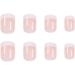 Justotry 24 Pcs Short French Press-on Nails - Milky White Square Pattern with Glue | Squoval Fake Nails for Women - Buy Online on GoSupps.com