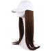 Wig Female Long Hair Cap Wig One-Piece Female Long Straight Natural Full Head Suit Net -White Hat Light Brown - Buy Online on GoSupps.com