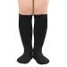 Kids Child Soccer Socks Stripes Knee High Tube Socks Cotton Uniform Sports Socks for Toddler Boys Girls One Size 1 Pack Pure Black