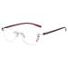 Vevesmundo crescent glasses women blue light filter Flowers Halfbrand Reading help visual aid glasses+1.0 +1.5 +2.0 +2.5 +3.0 +3.5 +4.0 1 piece of purple reading glasses 3.5 Dioptria