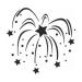 Eulenspiegel 105764 - Self-adhesive stencil - Fireworks
