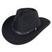 Western Cowboy Hat for Men Women Classic Roll Up Fedora Hat with Buckle Belt (Hat Circumference 22.4-22.8") Black Medium