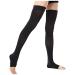 TOFLY Thigh High Compression Stockings for Women & Men - Open Toe, Opaque, Firm Support 20-30mmHg - Silicone Band for Varicose Veins, Swelling, Edema, DVT - Black, Size L - Buy Online on GoSupps.com