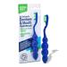 Dr. B Dental Solutions Ergonomic Denture and Mouth Toothbrush Extra Soft Bristles Removes Adhesives Food Stains and Odors Single Blue Pack