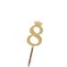 Gold Acrylic Number 8 Eight Birthday Cake Topper - Celebrate with Sparkling Elegance - Available in Gold or Silver