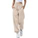 NLOMOCT Sweat Pants for Womens Tall Water Resistant Sweatpants Joggers Winter Thermal Insulated High Waisted with Pockets Medium Z2-orange