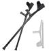 Folding Crutch for Adults (Pair) Black/Silver Lightweight Folding Crutches for Men/Women Ergonomic Adjustable Walking Aids Prosperous